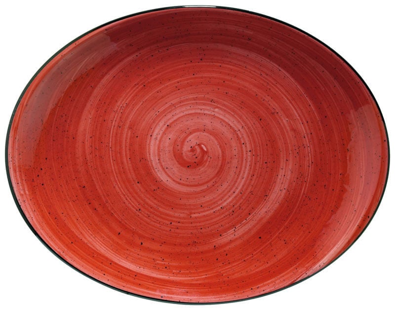 Bonna Aura Passion Moove Platte oval 31x24cm rot - 6 Stück