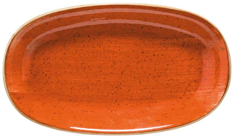 Bonna Aura Terracotta Gourmet Platte oval 34x19cm orange - 6 Stück