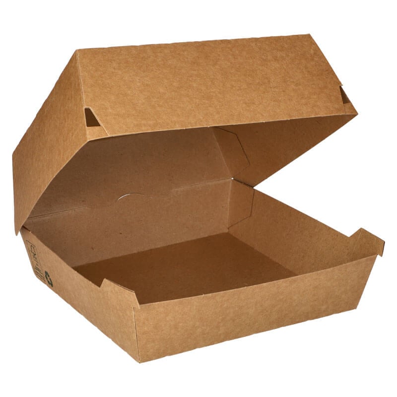 Burgerbox XXL, Pappe braun - 9x18,5x18,5cm (25 Stk.)