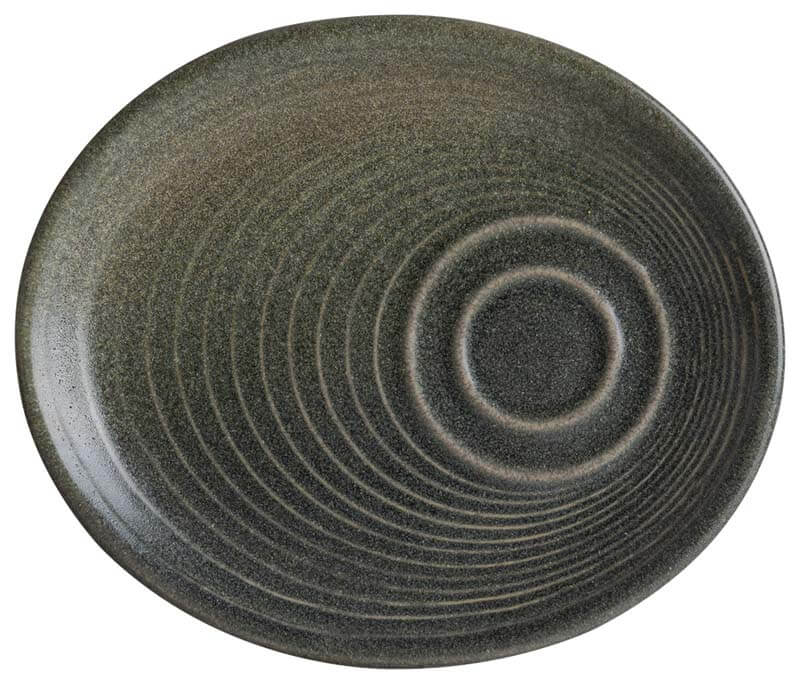 Bonna Hornfels Ripple Untertasse 20x17cm grau - 12 Stück