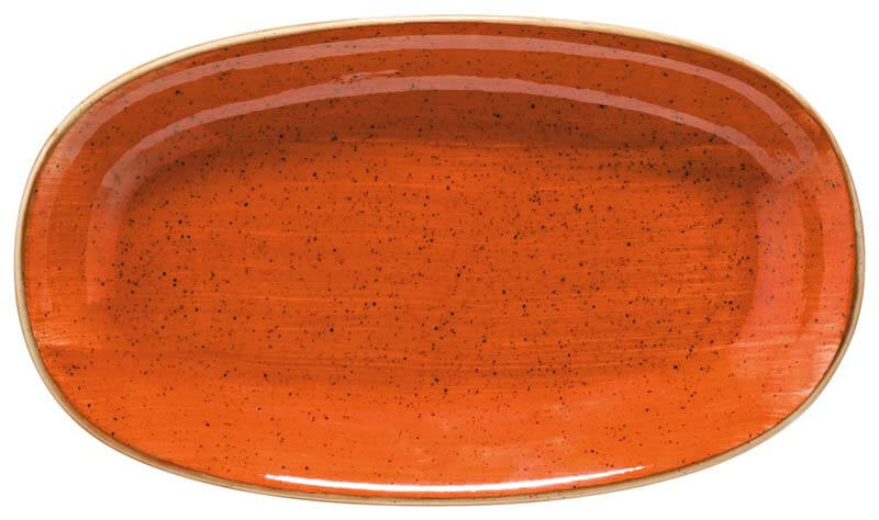 Bonna Aura Terracotta Gourmet Platte oval 24x14cm orange - 12 Stück