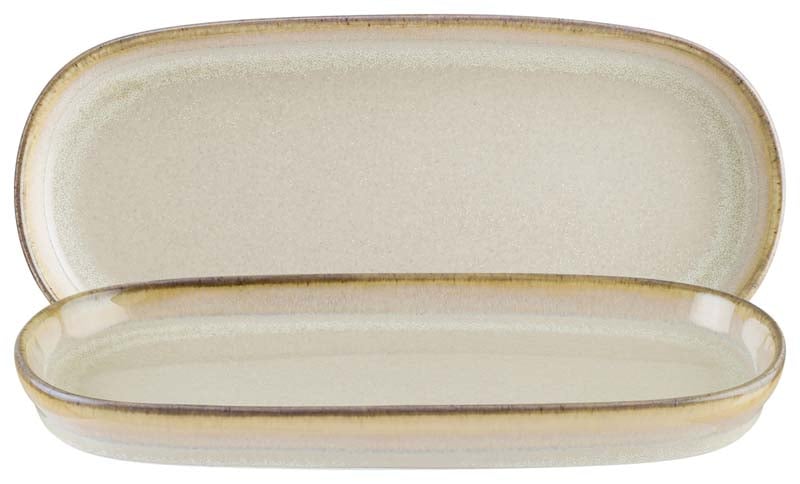 Bonna Sand Hygge Platte tief oval 21x10cm beige - 12 Stück