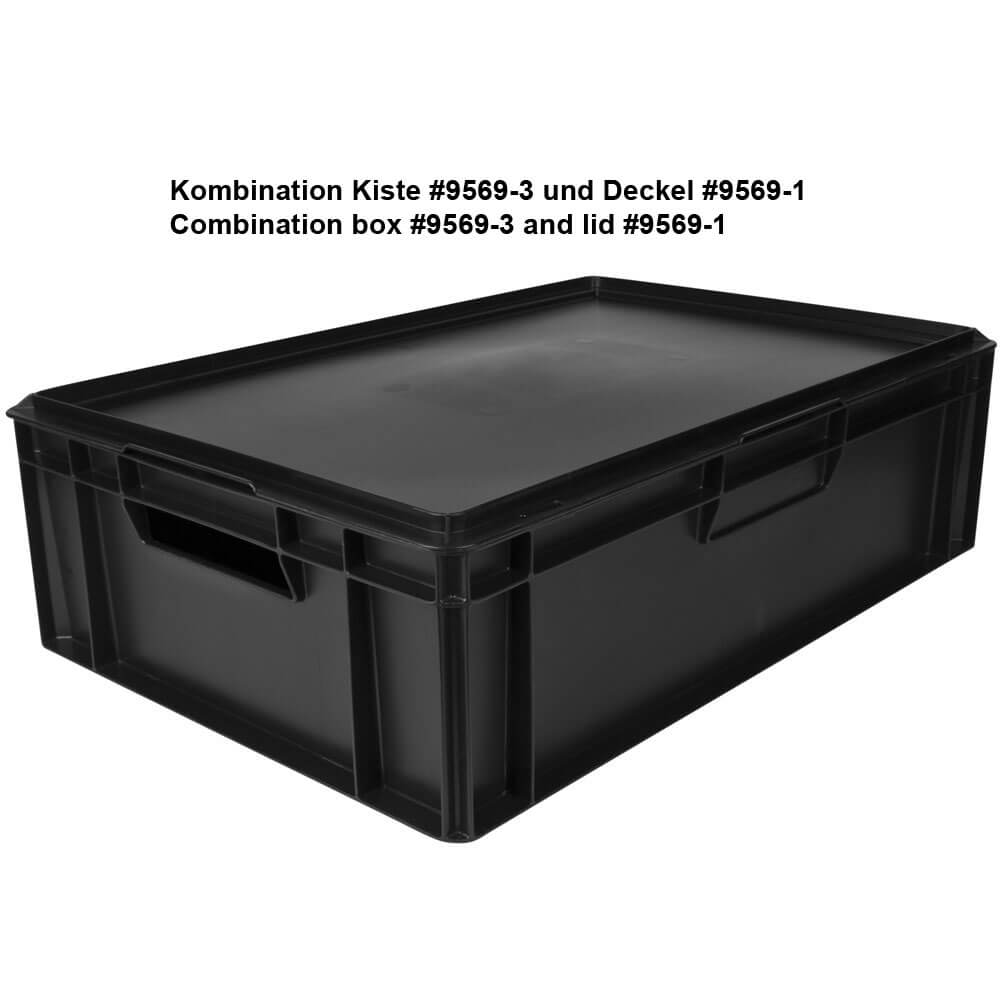 Transportkiste Euronorm schwarz - 60x40x17cm