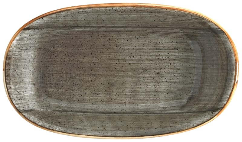 Bonna Aura Space Gourmet Platte oval 34x19cm grau - 6 Stück