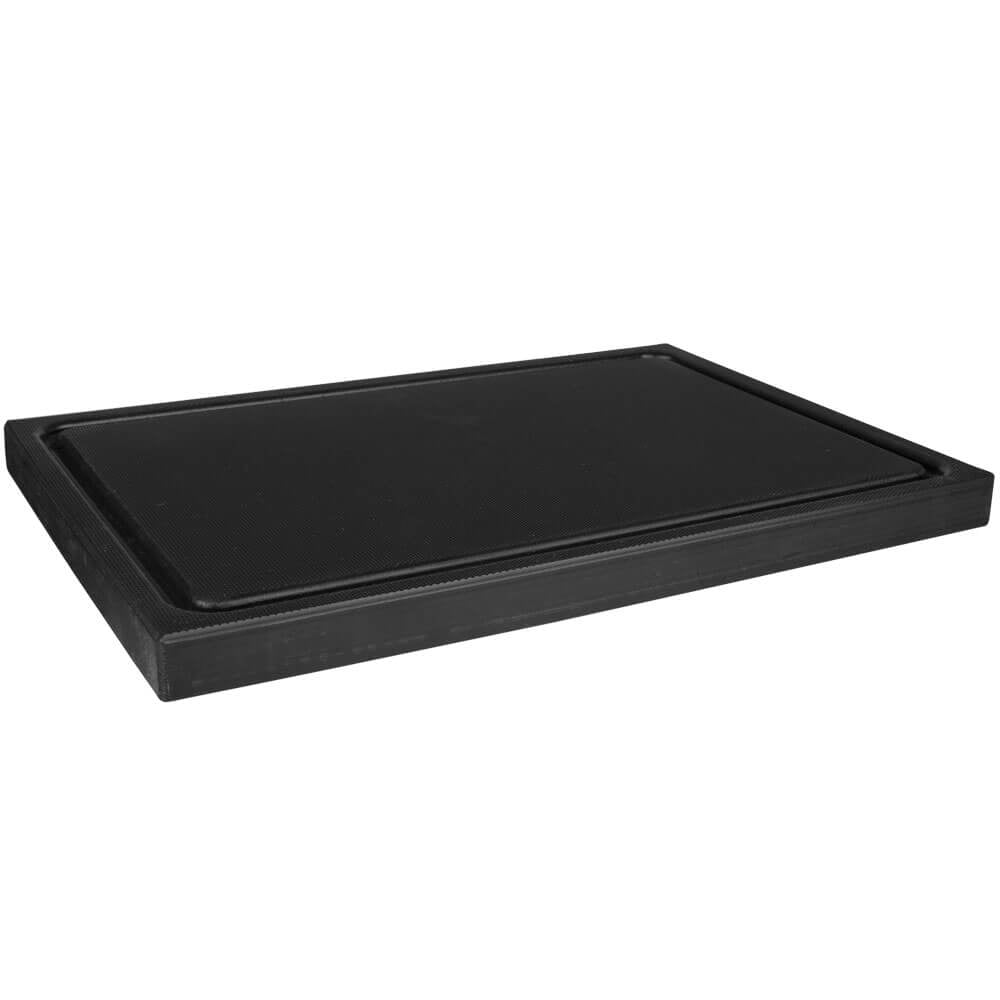 Schneidebrett mit Saftrille, HDPE schwarz, Prime Bar - 30x20x2cm