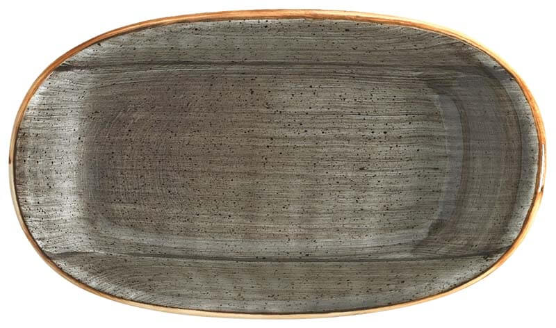 Bonna Aura Space Gourmet Platte oval 24x14cm grau - 12 Stück