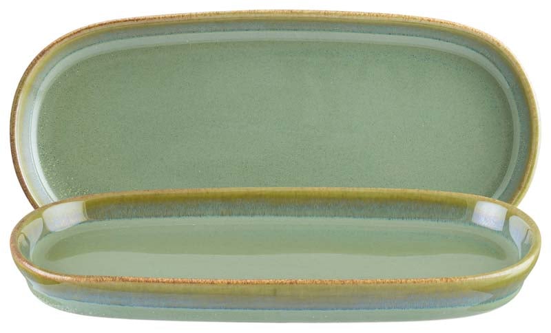 Bonna Sage Hygge Platte tief oval 21x10cm grün - 12 Stück