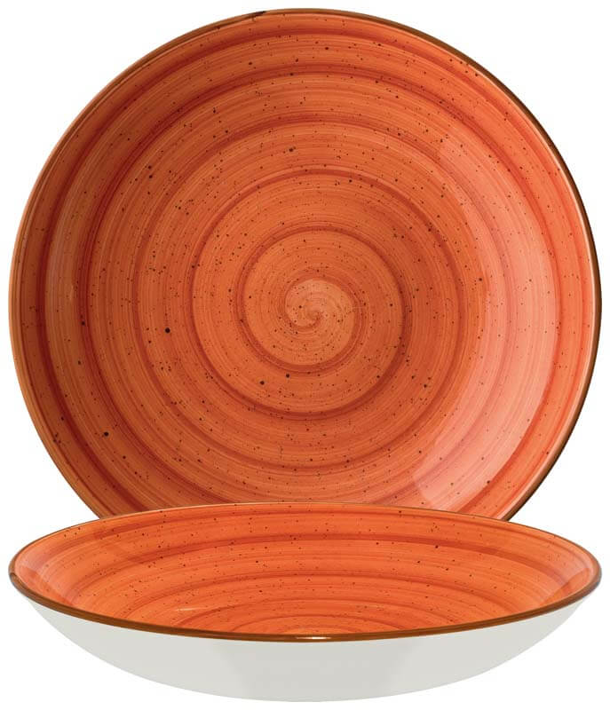 Bonna Aura Terracotta Bloom Teller tief 28cm orange - 6 Stück