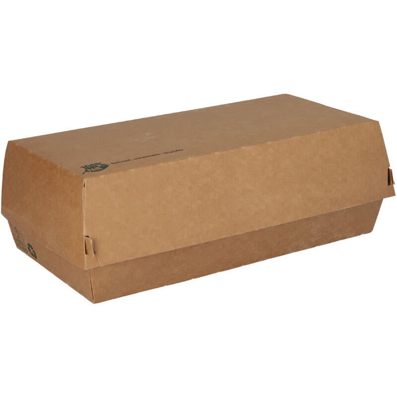 Baguettebox, Pappe braun - 7,5x23,5x12cm (25 Stk.)