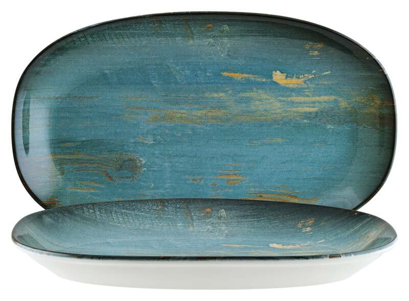 Bonna Madera Mint Gourmet Platte oval 24x14cm blau - 12 Stück