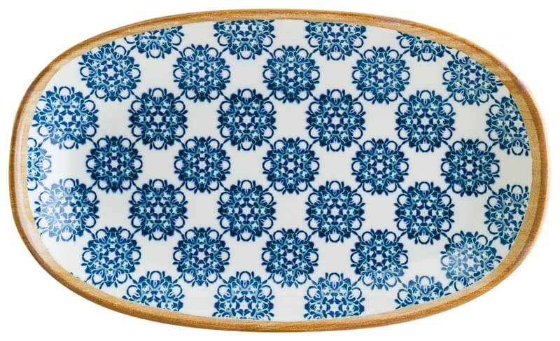 Bonna Lotus Gourmet Platte oval 24x14cm blau - 12 Stück