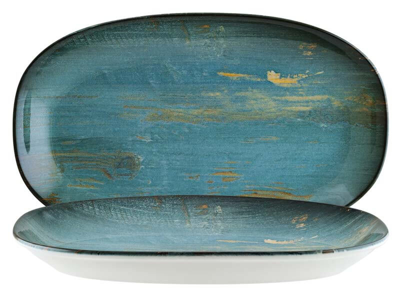 Bonna Madera Mint Gourmet Platte oval 19x11cm blau - 12 Stück