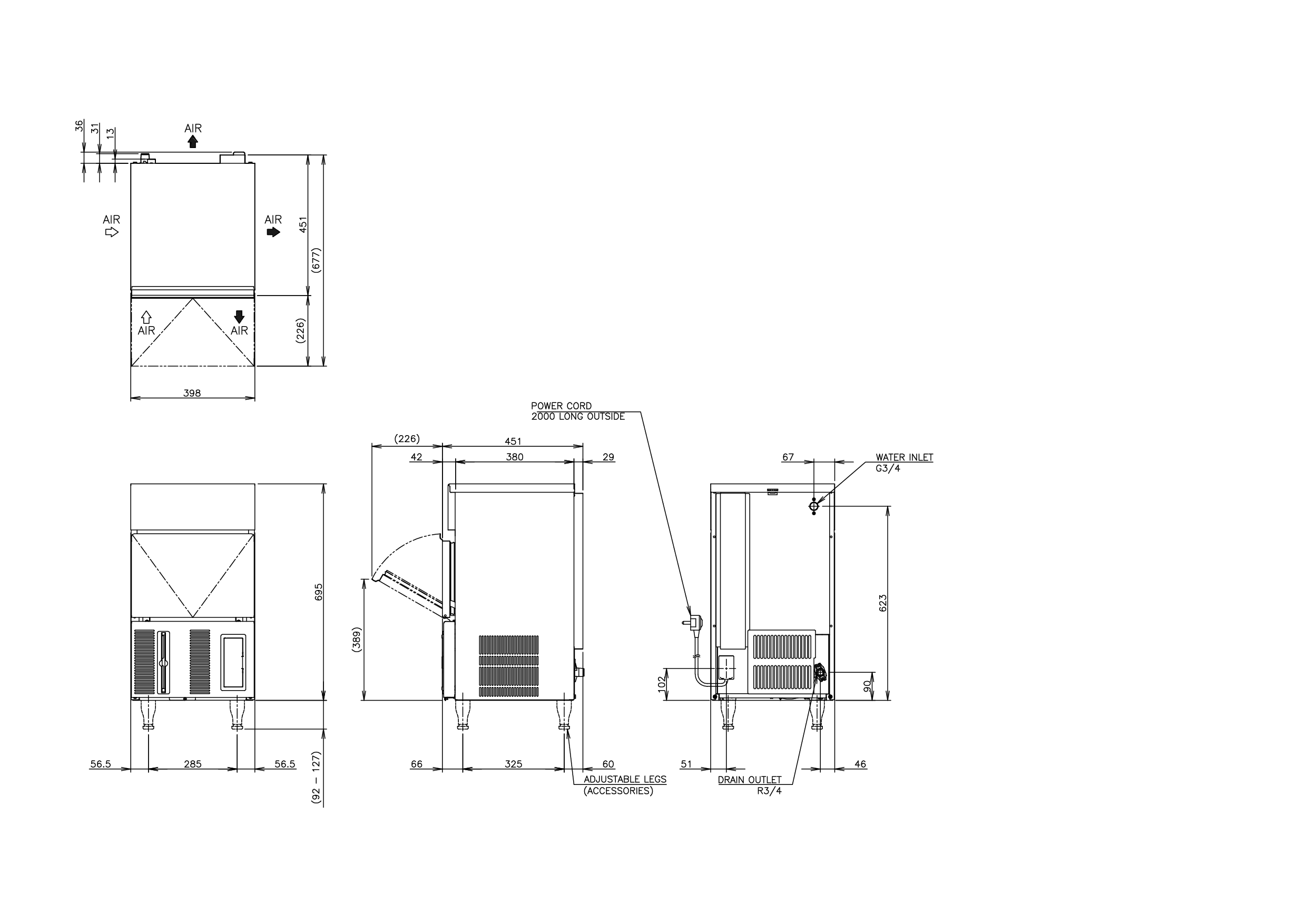 Hoshizaki IM-30CPE - Standard Würfel (28 x 28 x 32mm) 34kg