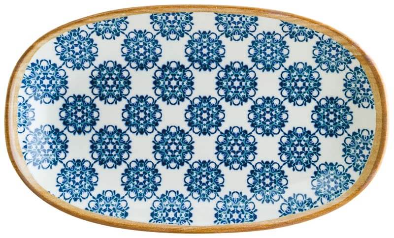 Bonna Lotus Gourmet Platte oval 34x19cm blau - 6 Stück