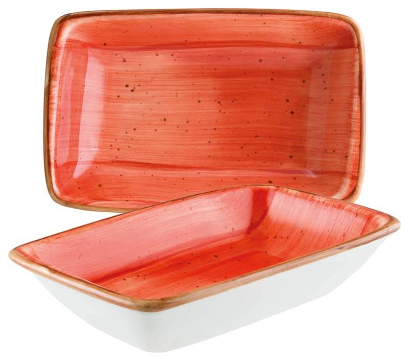 Bonna Aura Terracotta Moove Rechteckschale 16x9cm orange - 12 Stück