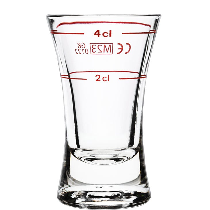 Schnapsglas Wachtmeister - 56ml, 2cl+4cl Eiche (12 Stk.)