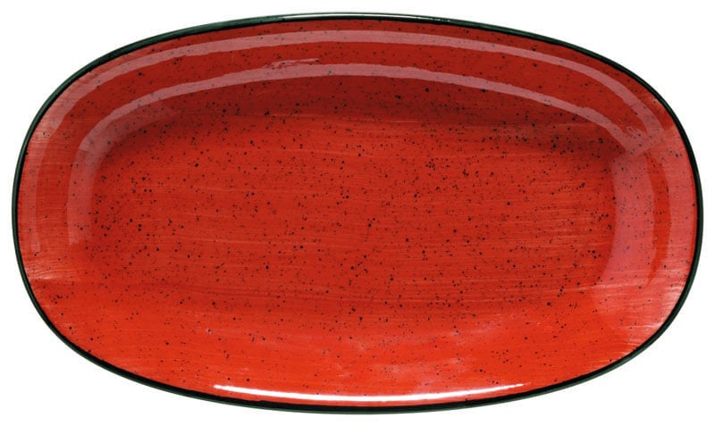 Bonna Aura Passion Gourmet Platte oval 24x14cm rot - 12 Stück